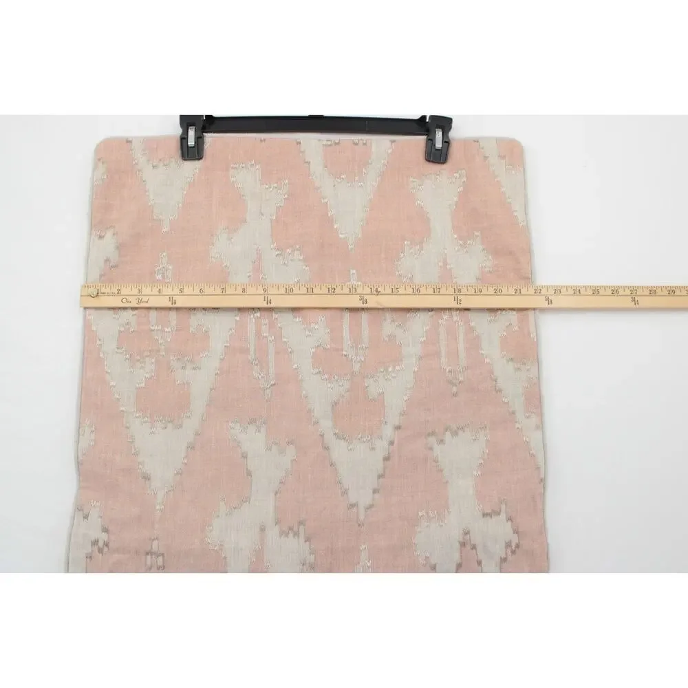 Two VILLA Southwestern Chic Pillow Covers 22 X 22 Peach Beige Linen Cotton